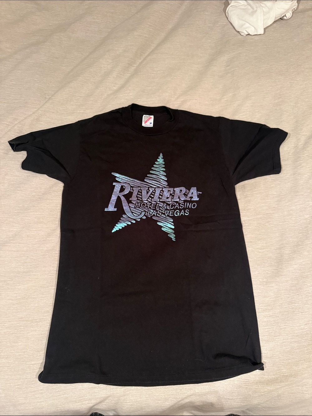 Riviera Black T-Shirt with Iridescent Star Logo